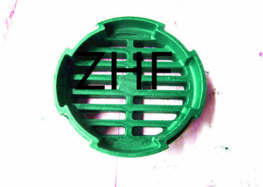 Green Round Cast Iron Storm Drain Grates 6" For Residential System